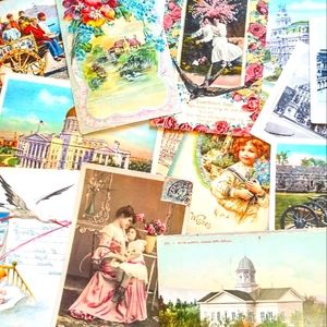 50 Vintage and Antique Postcards Surprise Lot! Cottage Core Cozy Ephemera